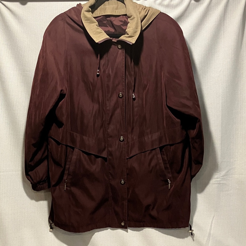 Braetan Burgundy Utility Jacket with Tan Collar